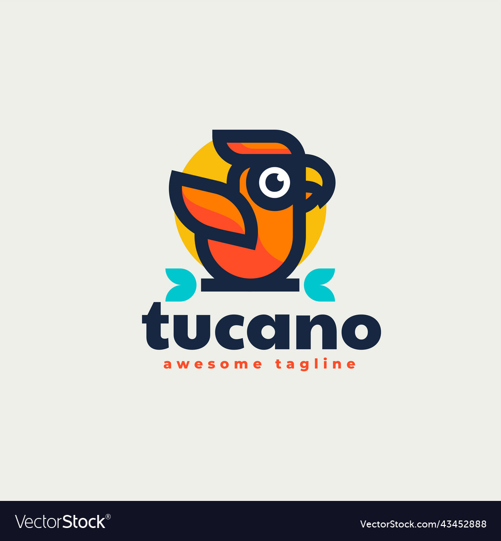 Logo toucan simple mascot style Royalty Free Vector Image