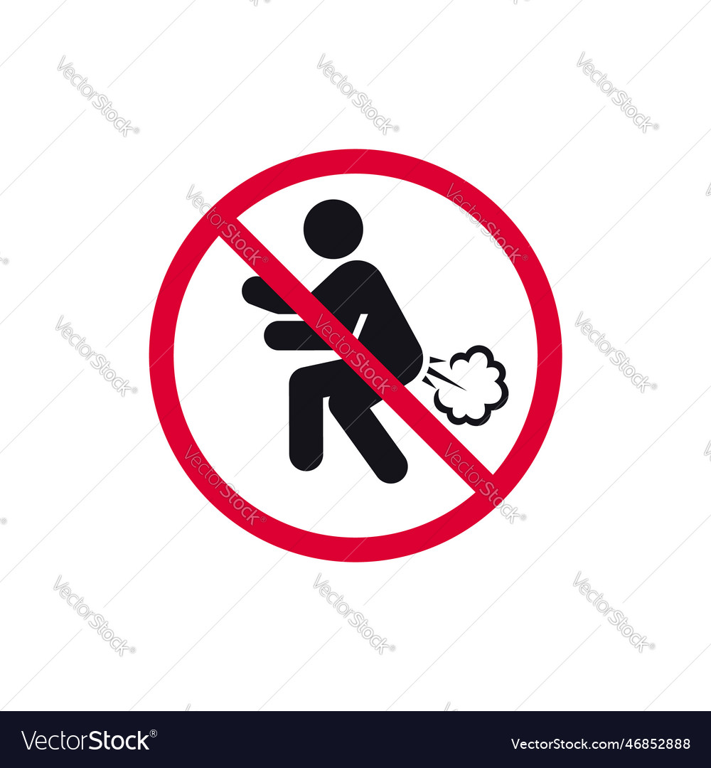 No farting prohibited sign fart forbidden Vector Image