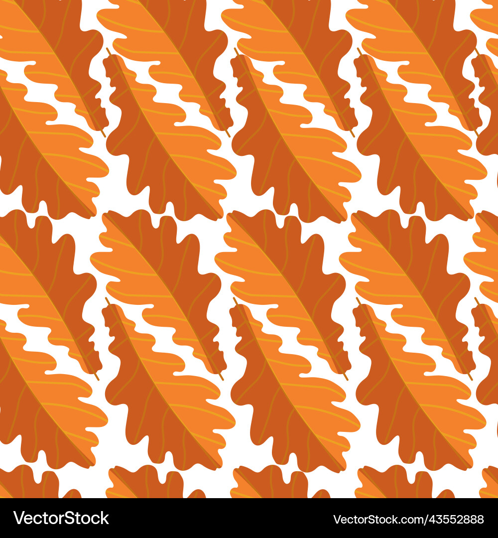 Pattern with autumn leaves of oak Royalty Free Vector Image