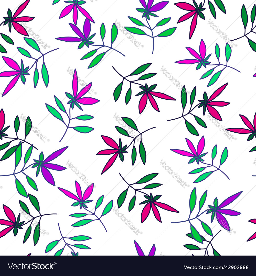 Simple outline flower seamless pattern cute vector image