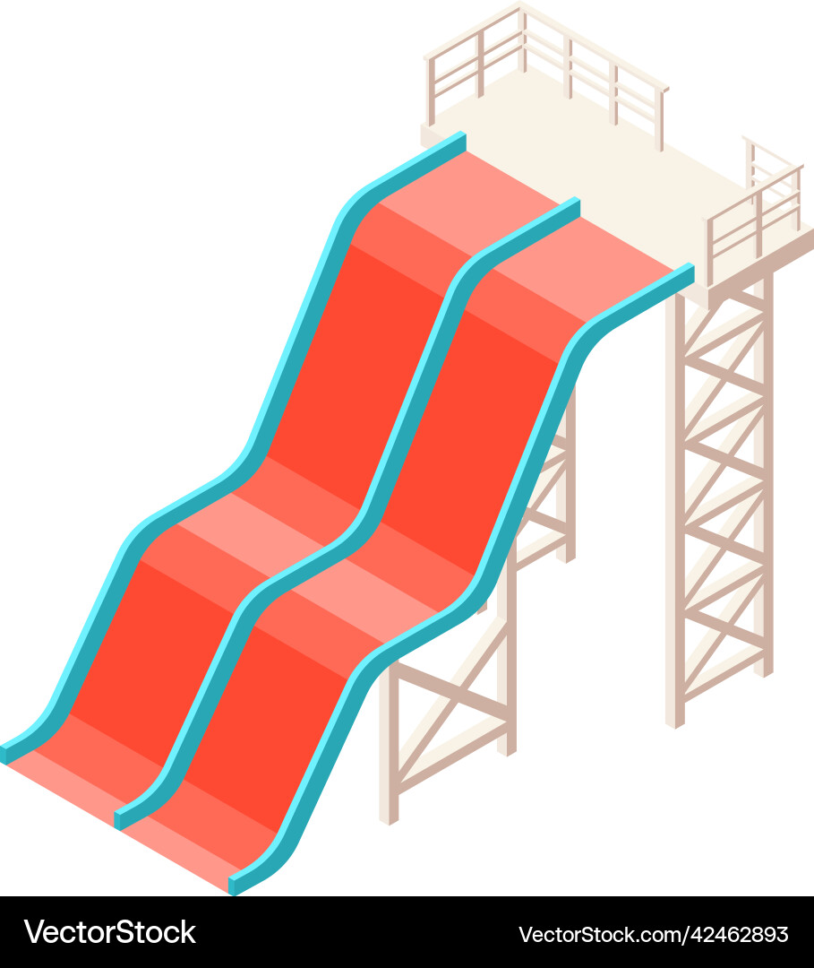 Aqua park slide composition Royalty Free Vector Image