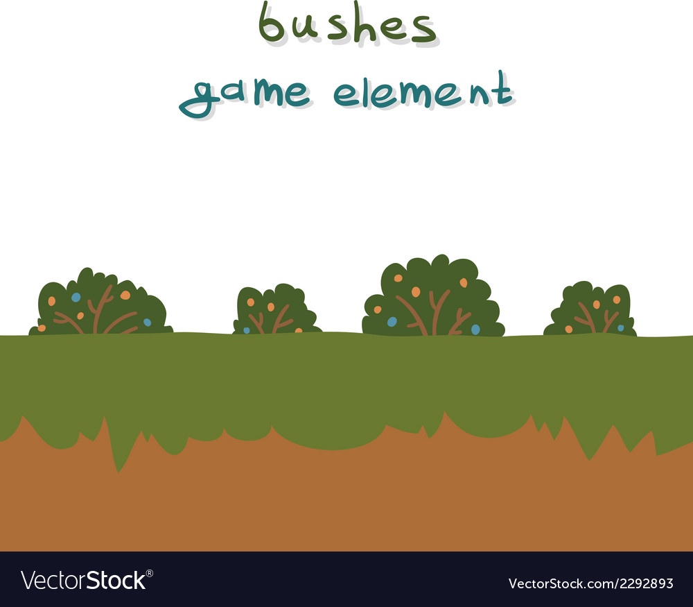 Bushes game element Royalty Free Vector Image - VectorStock