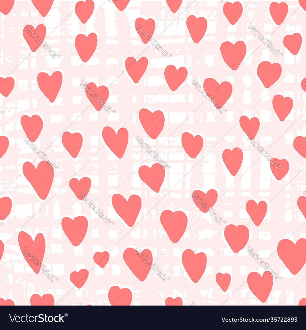 Cute Seamless Pattern With Pink Hearts Royalty Free Vector 3284