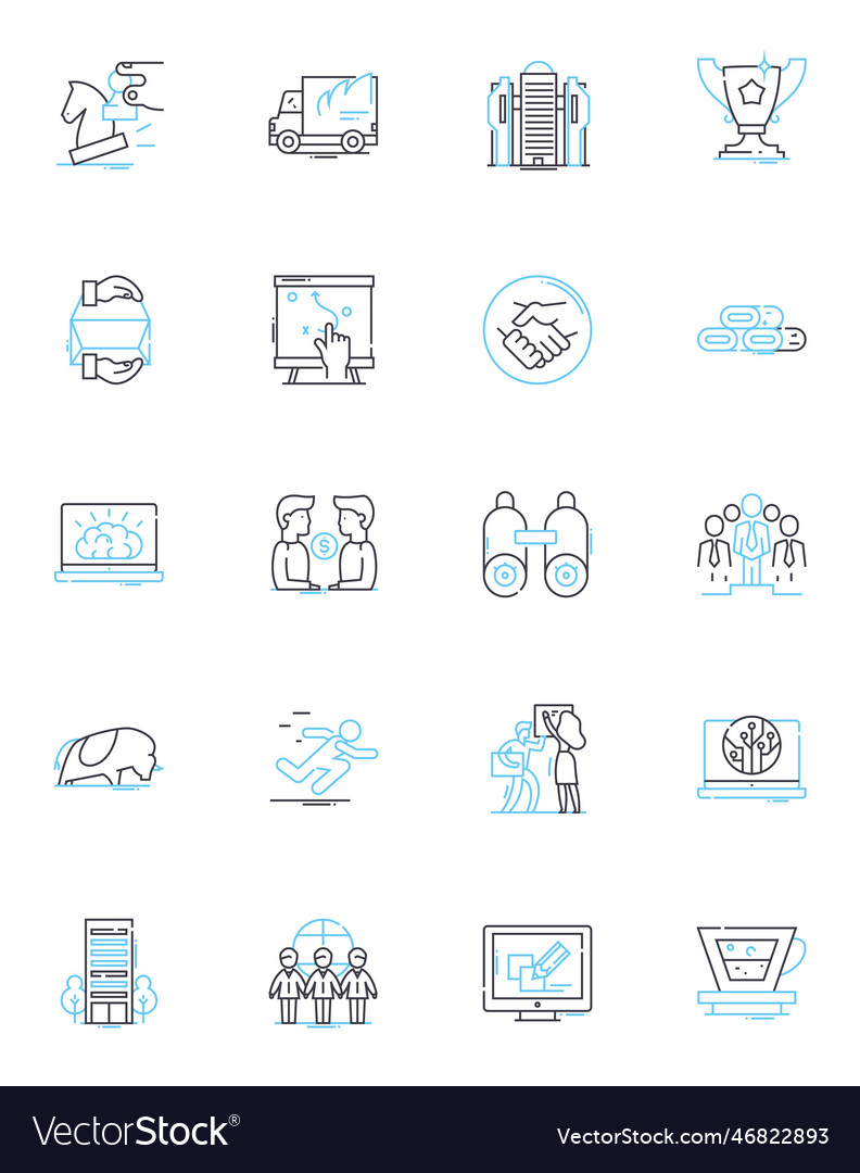 Innovative venture linear icons set disruptive Vector Image