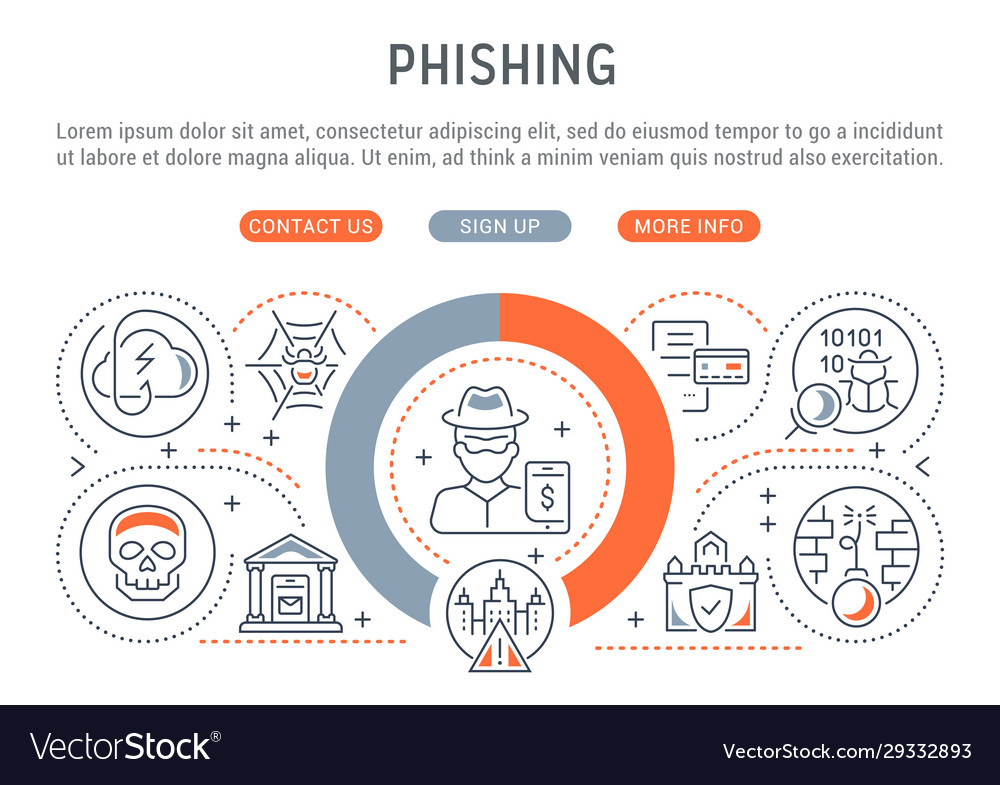 Linear Phishing Royalty Free Vector Image - Vectorstock