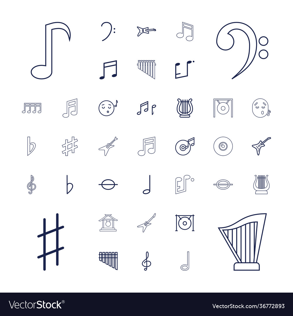 Melody icons Royalty Free Vector Image - VectorStock