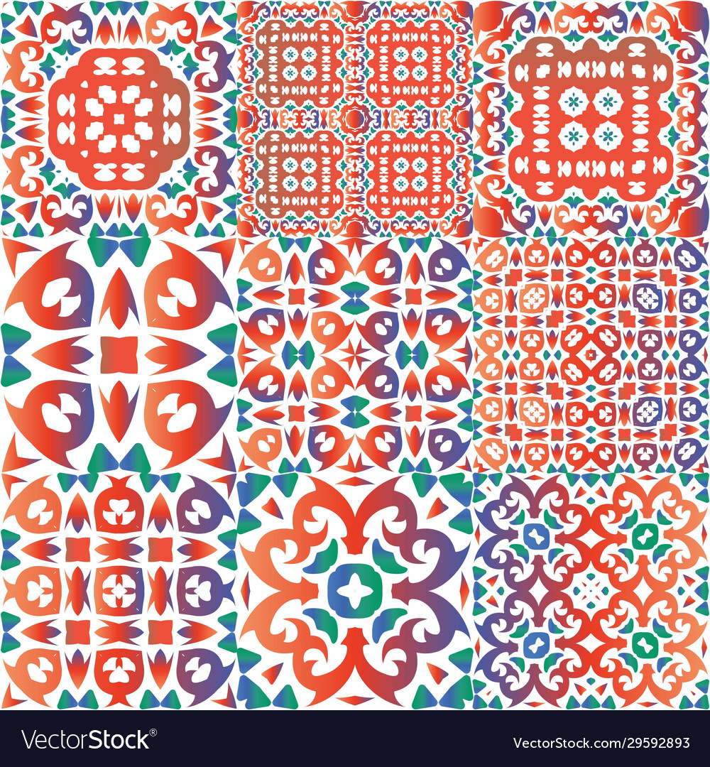 Ornamental Talavera Mexico Tiles Decor Royalty Free Vector