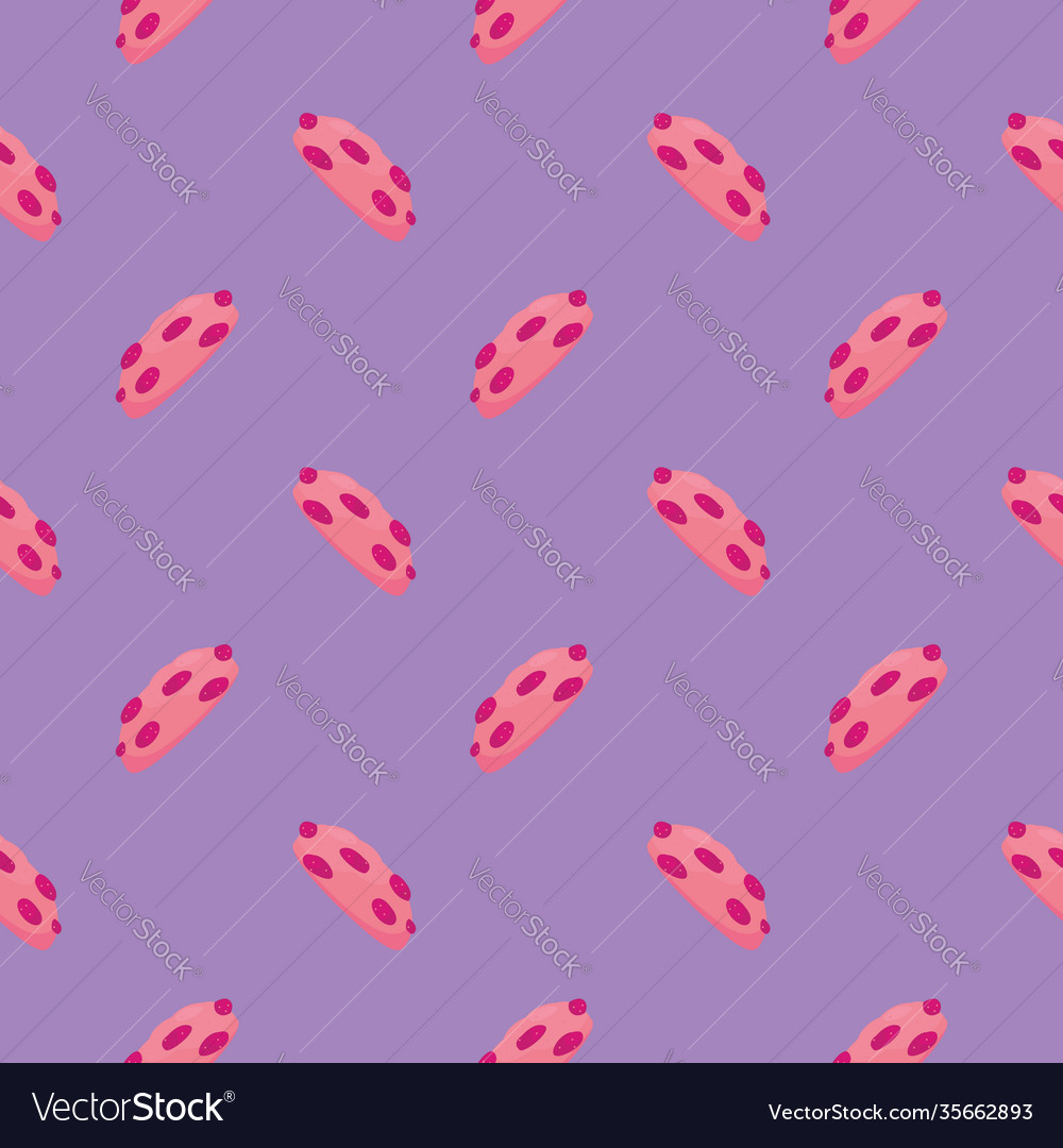 Pink cookie seamless pattern on a purple