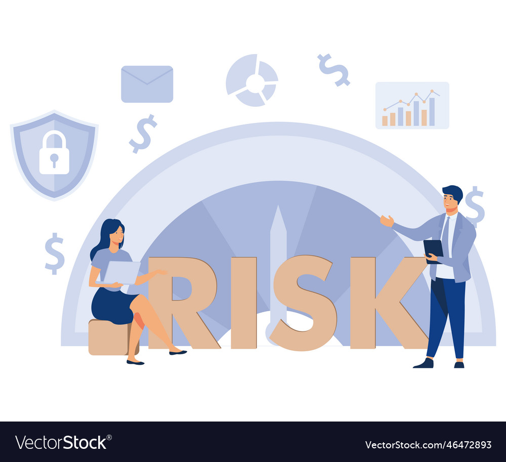 Risk management assessment concept evaluate Vector Image