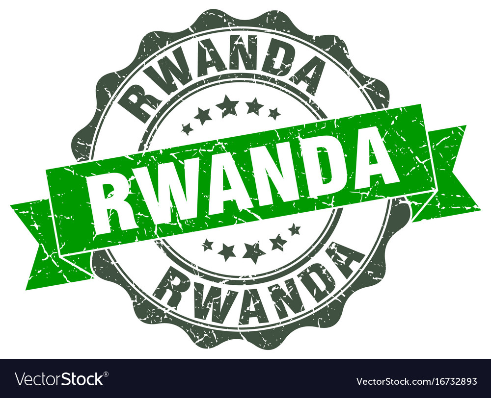 Rwanda round ribbon seal Royalty Free Vector Image