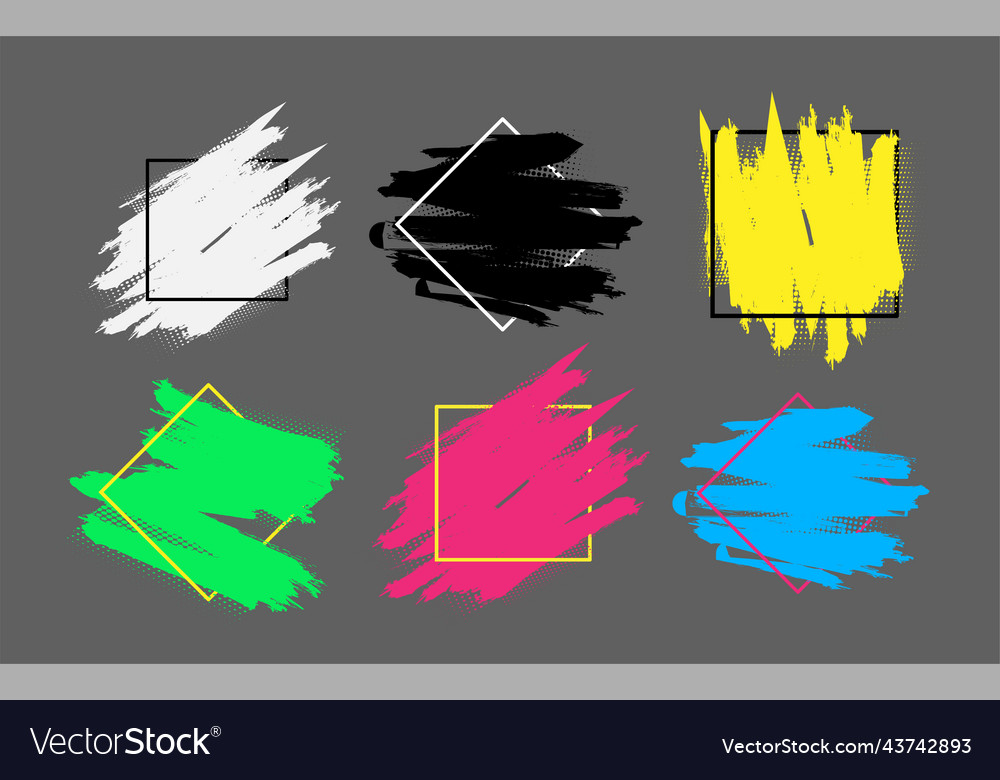 Set of ink brush stroke brush dirty artistic vector image Set of ink brush stroke brush dirty artistic