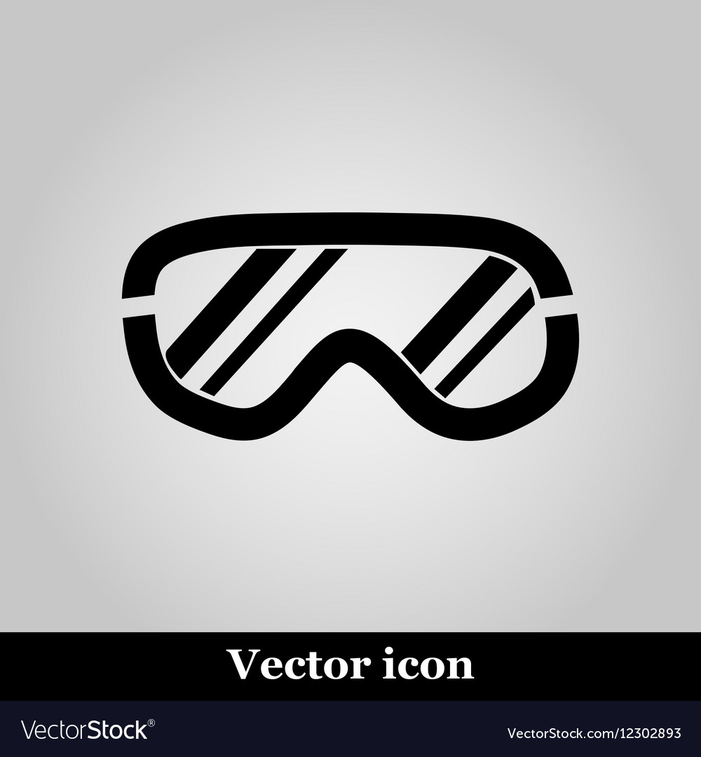 Ski goggles icon on grey background