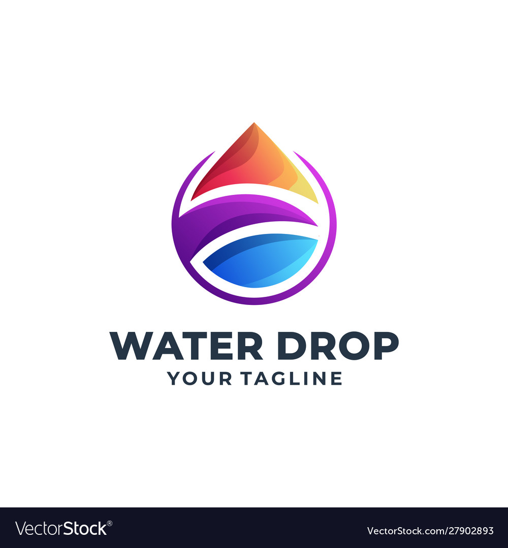 Water drop colorful logo design Royalty Free Vector Image