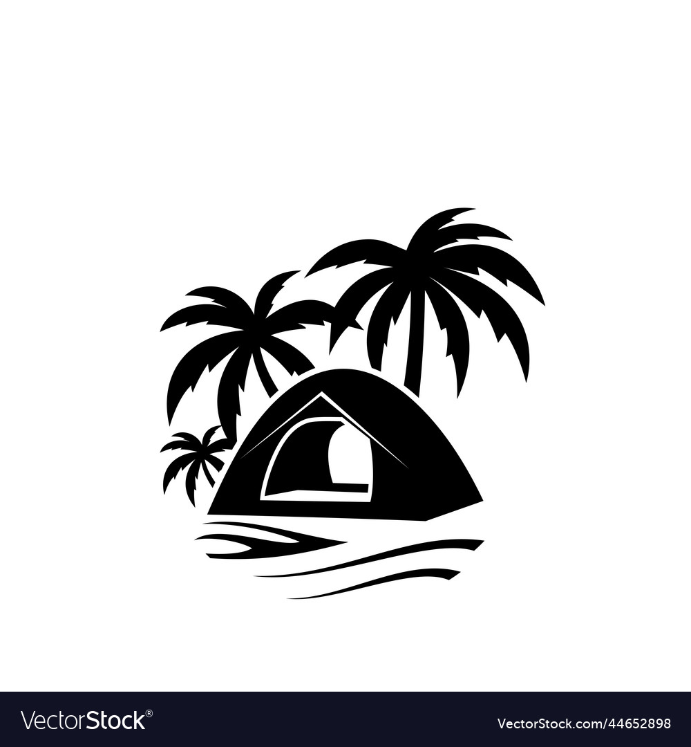 Beach camp design logo