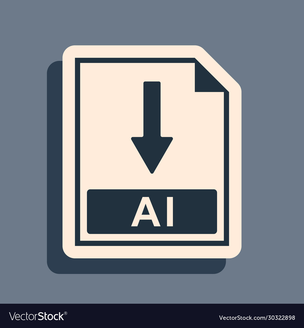 Black Ai File Document Icon Download Ai Button Vector Image