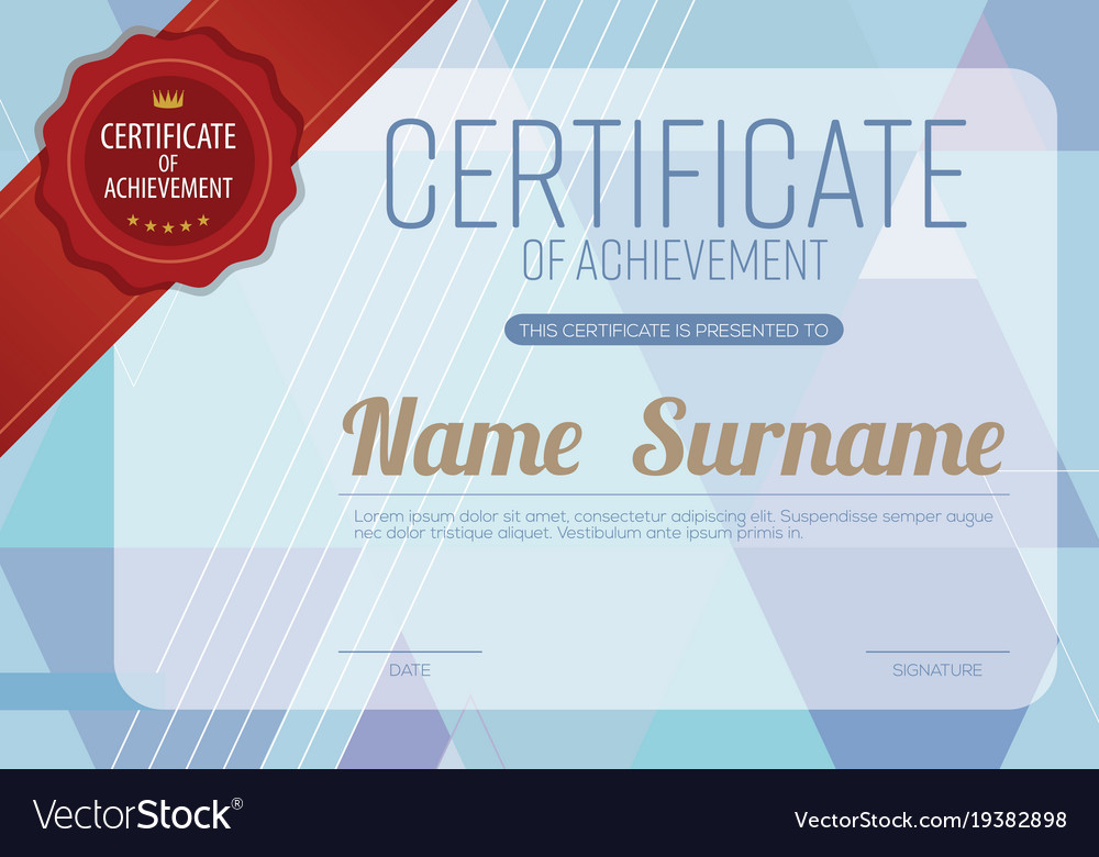 Blank certified border template Royalty Free Vector Image