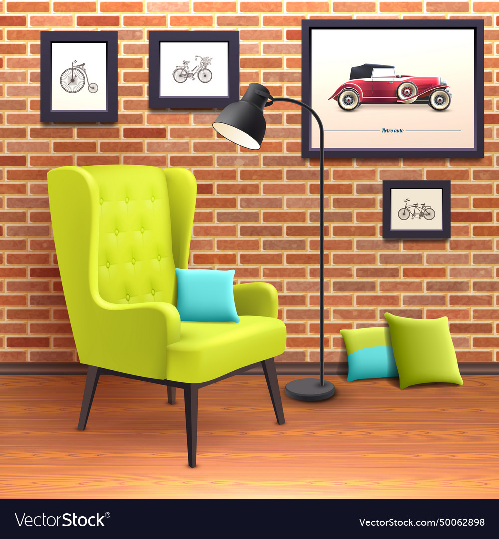 Chair realistic interior poster