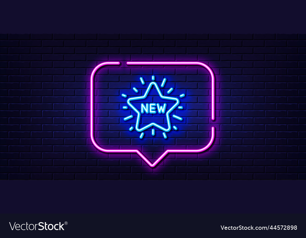 New star line icon sale shopping sign neon light