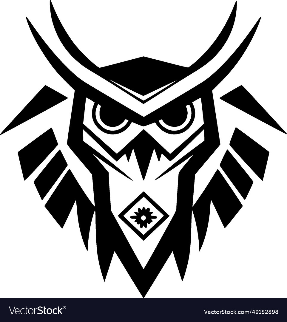 Owl - black and white Royalty Free Vector Image