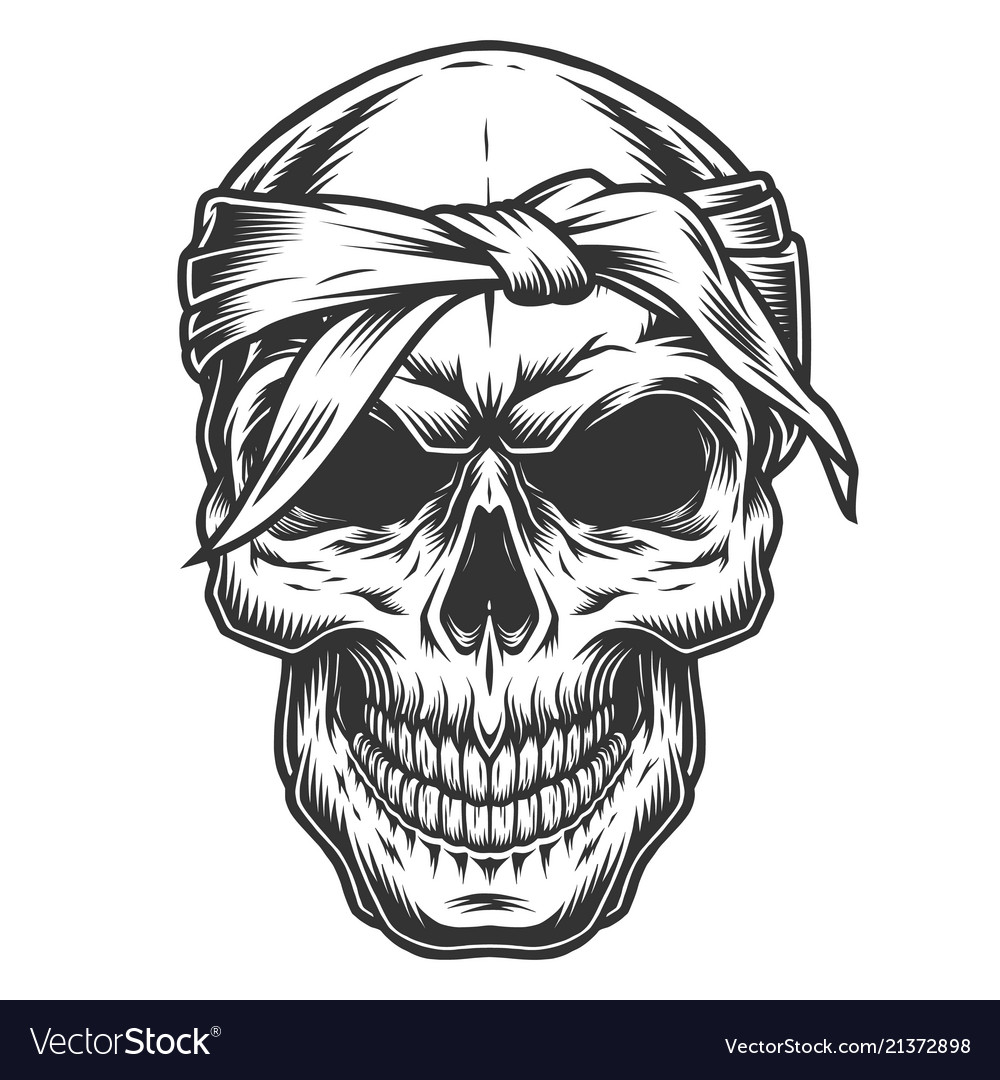 Skull in vintage stule Royalty Free Vector Image