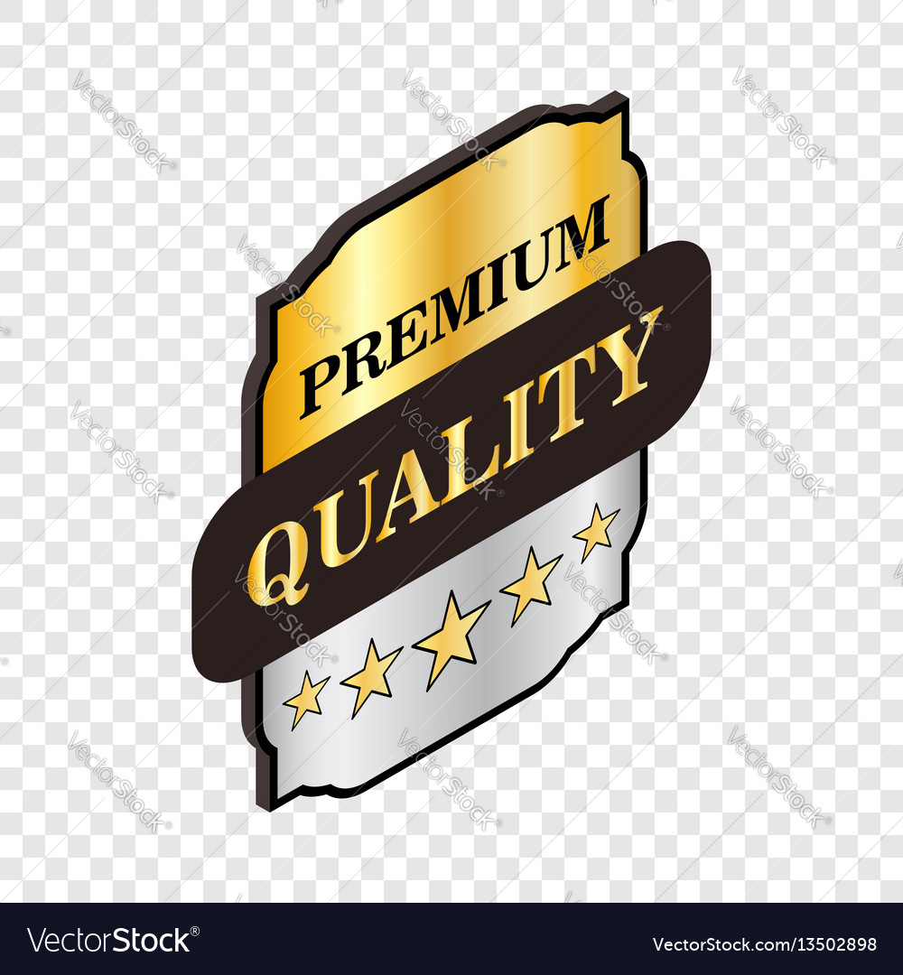 Square label premium quality isometric icon