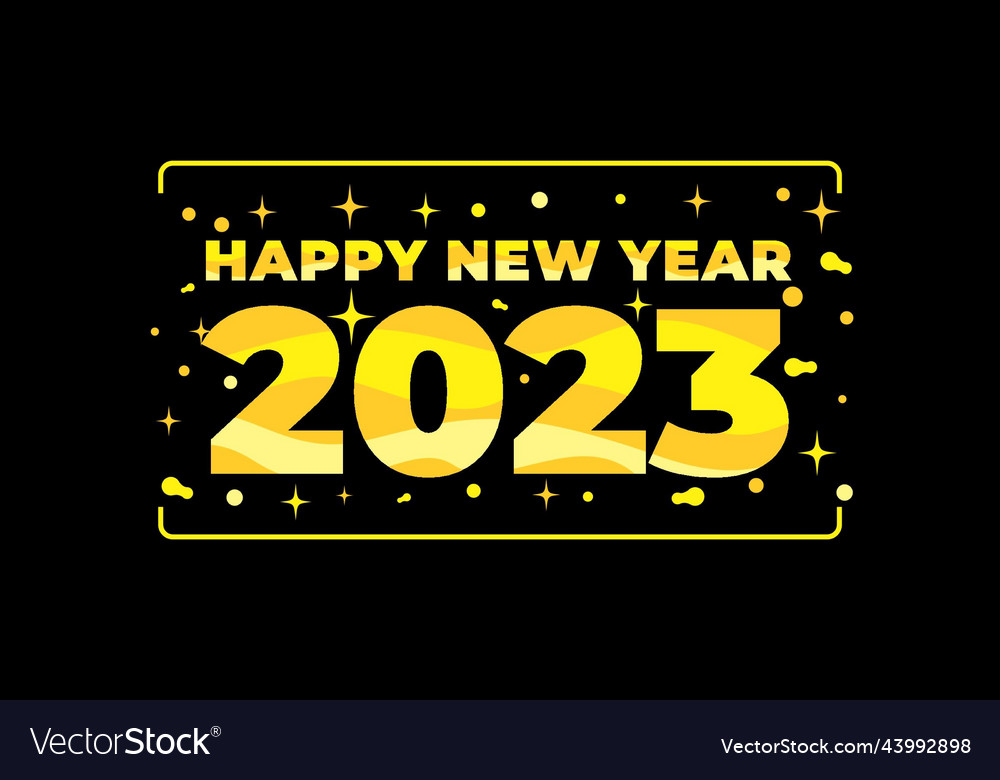 Text Effect Design Happy New Year 2023 Royalty Free Vector