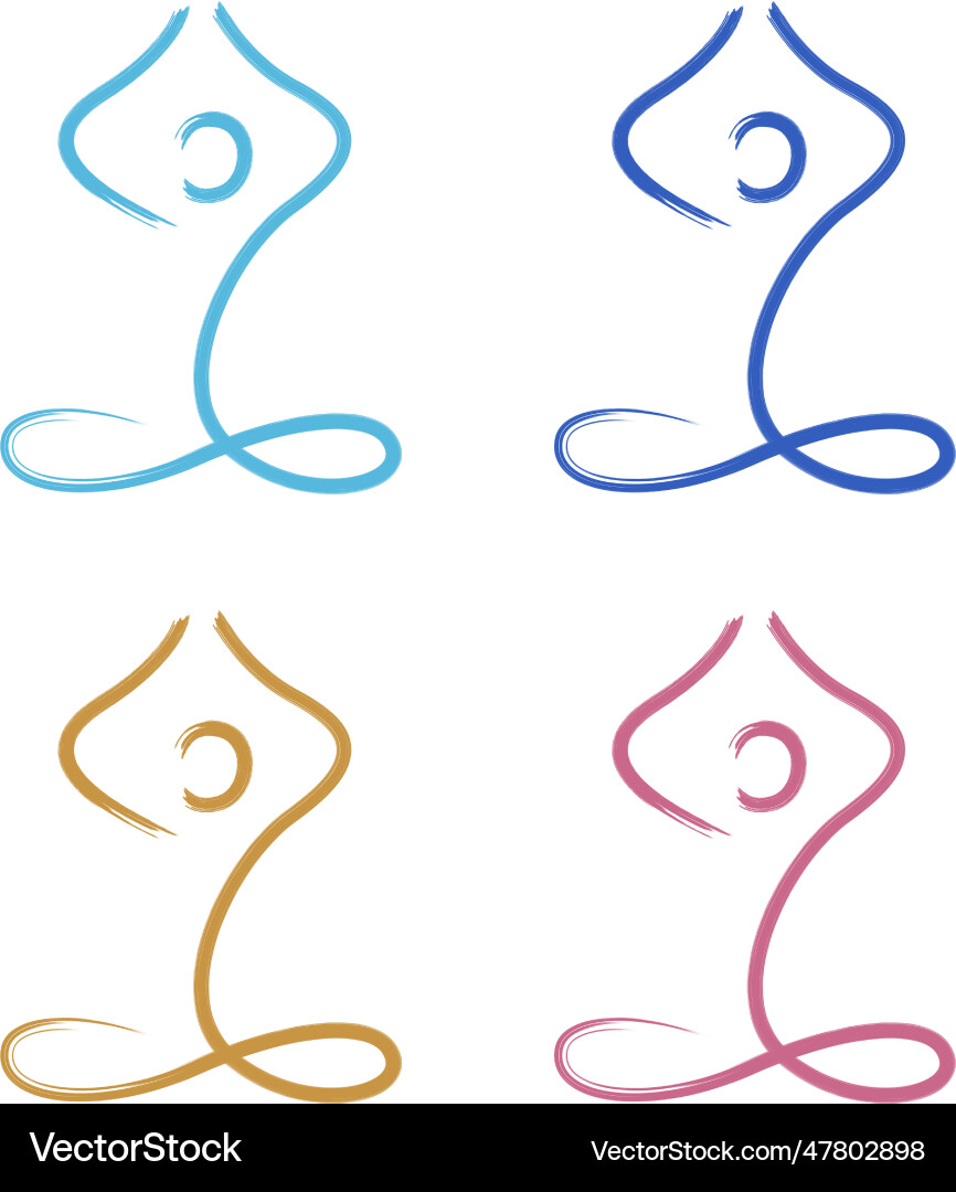 Yoga asanas set isolated on white Royalty Free Vector Image