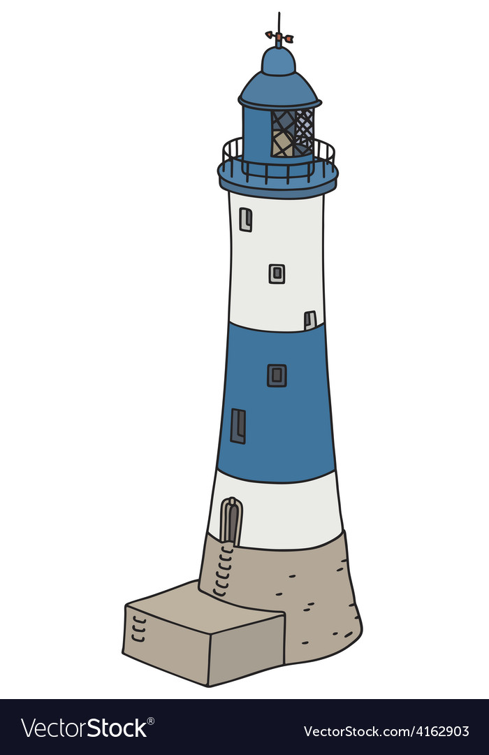 Blue lighthouse Royalty Free Vector Image - VectorStock