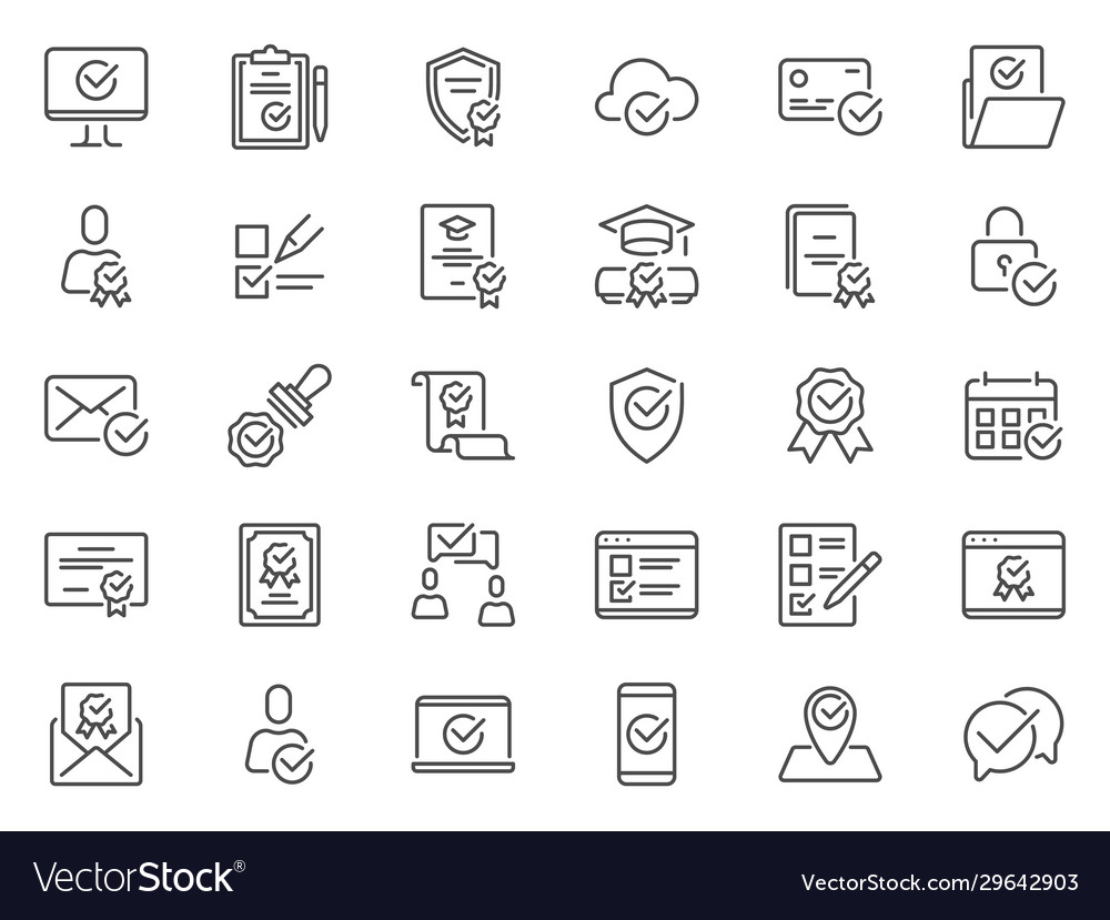 Check Mark Icons Quality Standard Mark Confirmed Vector Image