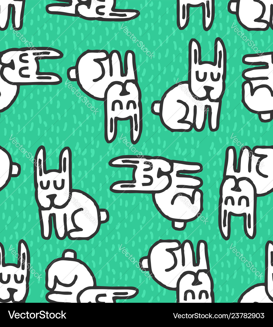 Hare pattern rabbit hand drawing ornament texture Vector Image