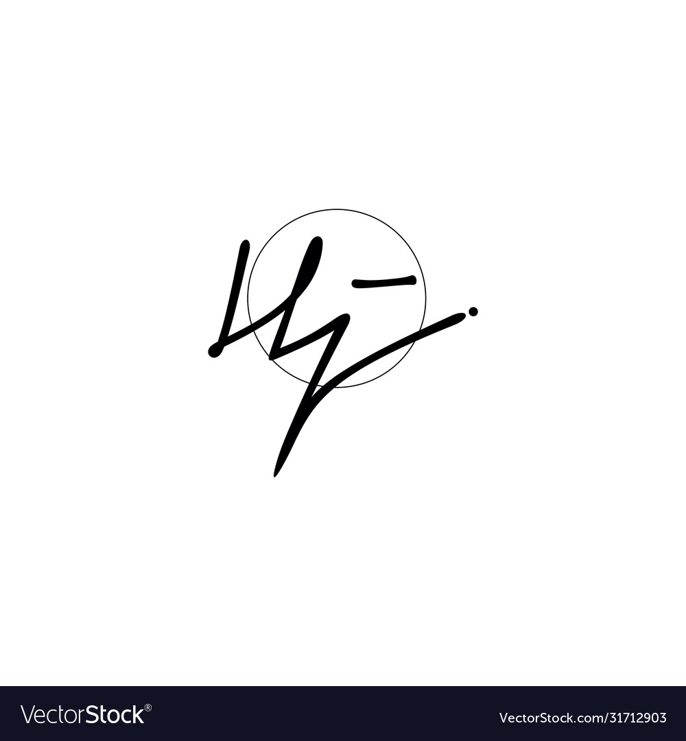 Hj initial handwriting logo design