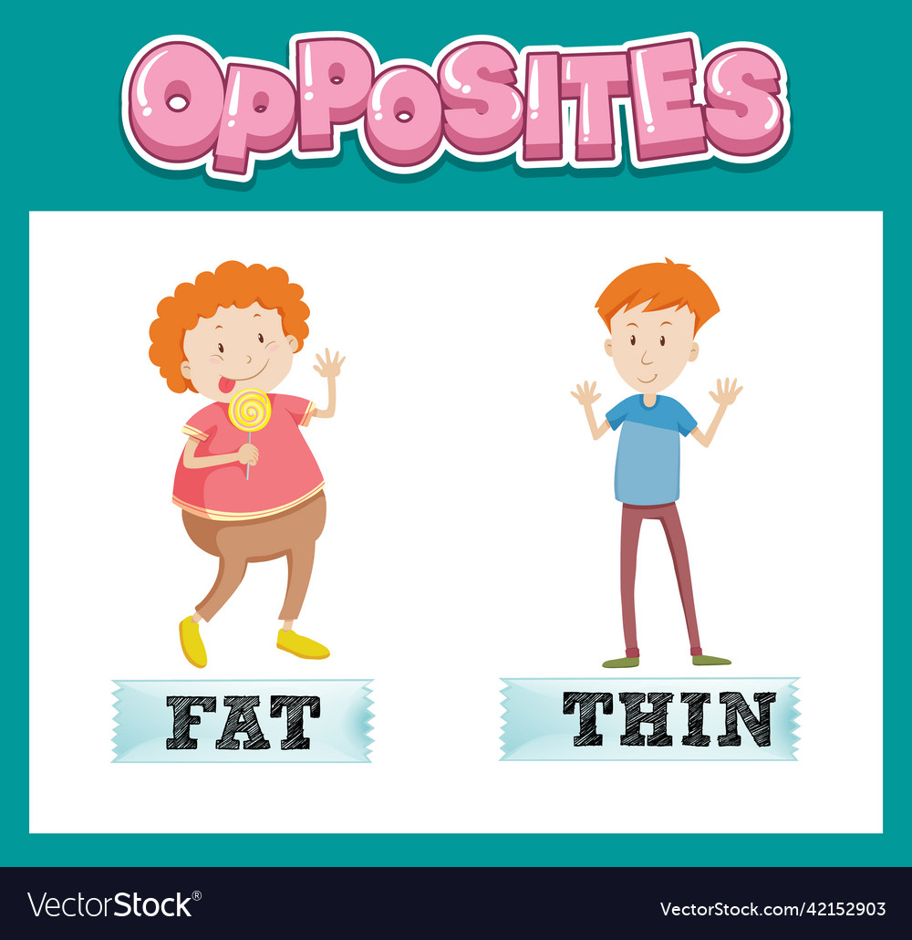 Opposite english words for kids Royalty Free Vector Image