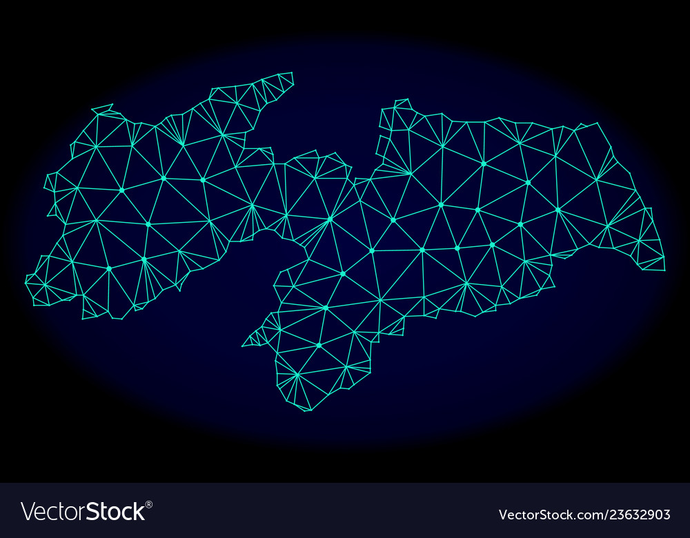 Polygonal Carcass Mesh Abstract Map Royalty Free Vector