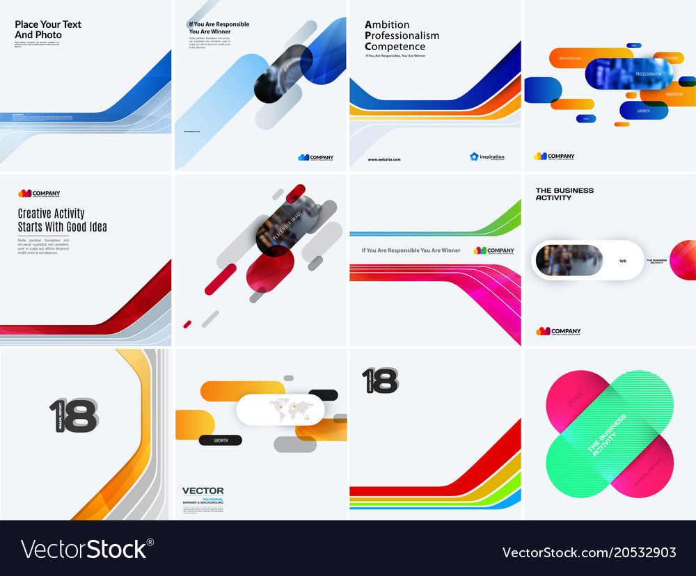 Set of abstract design for graphic template