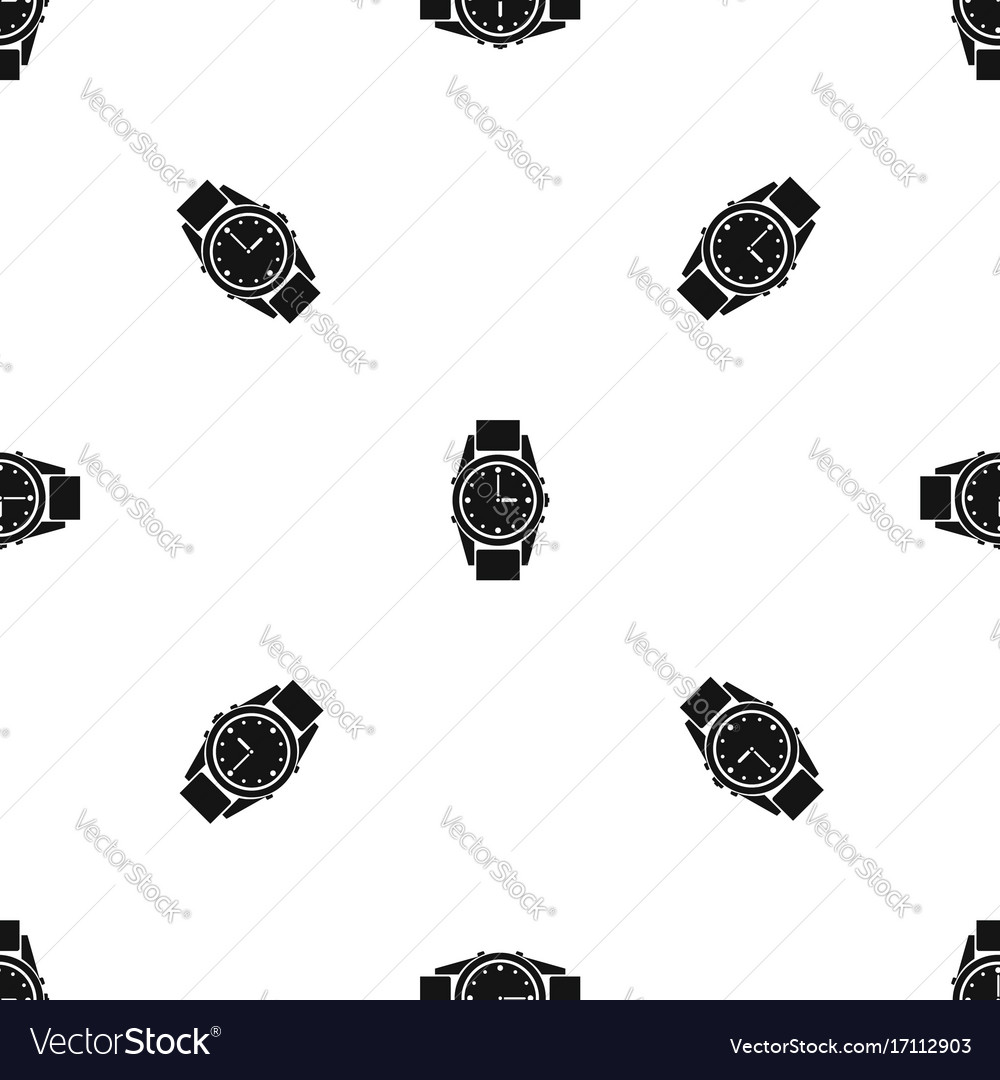 Swiss watch pattern seamless black Royalty Free Vector Image