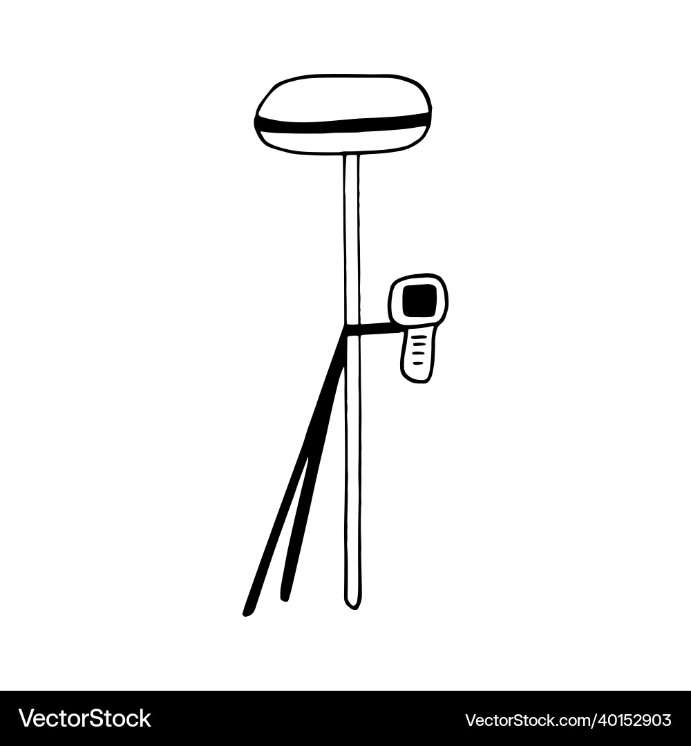 Tacheometer level technical hand drawn doodle Vector Image