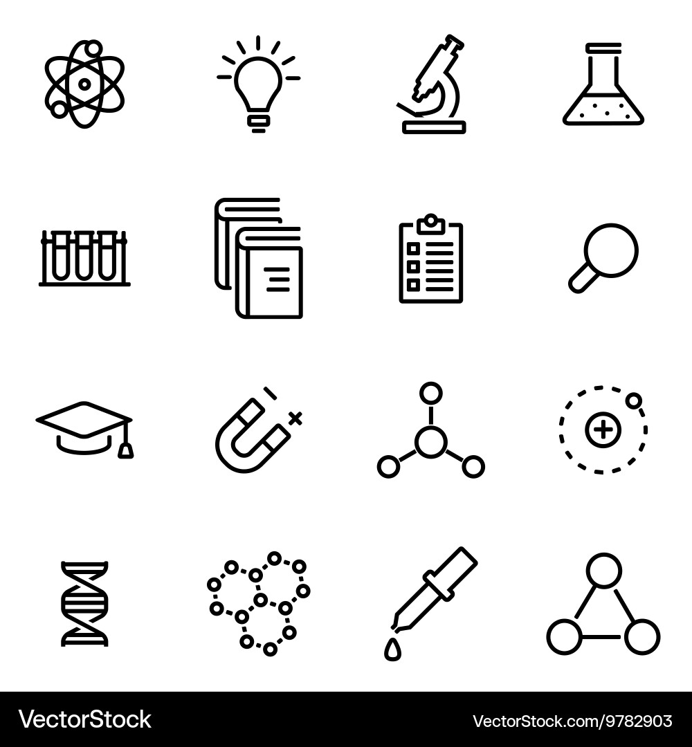 Thin line icons - science Royalty Free Vector Image