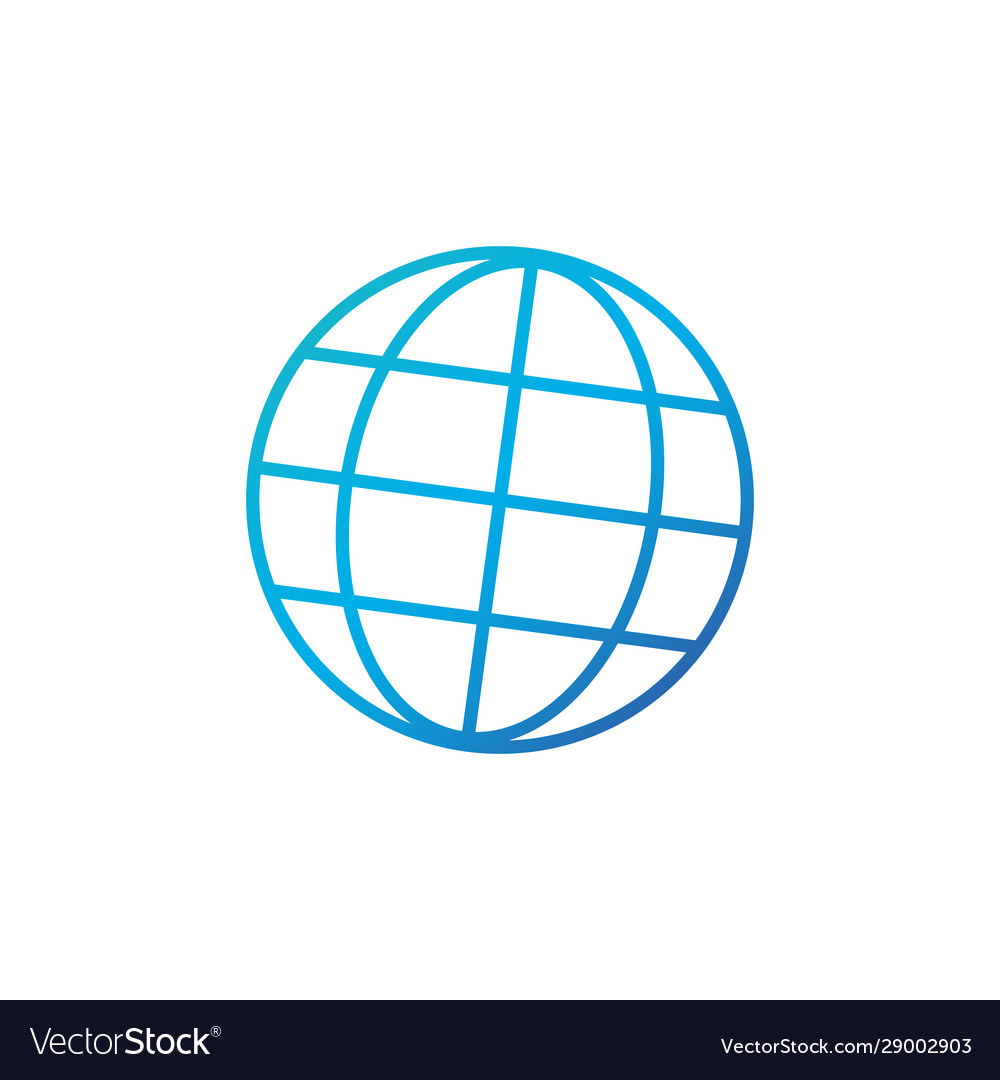 Web icon line internet trendy flat world globe