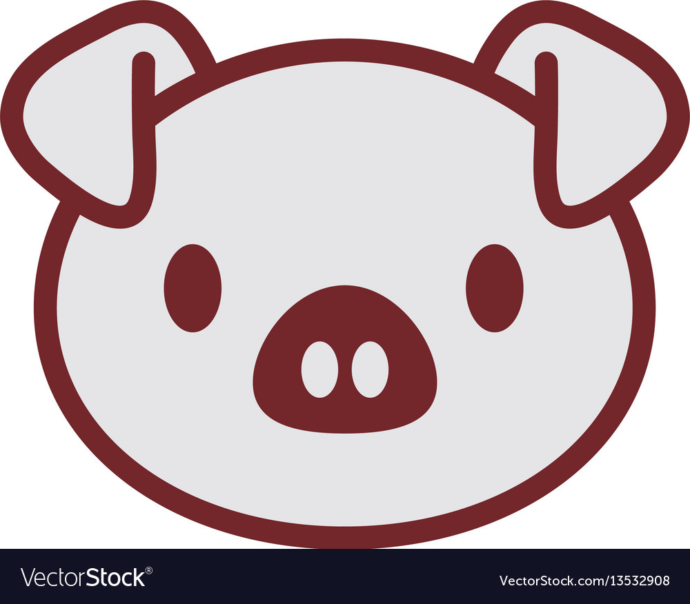 Cute piggy face image Royalty Free Vector Image