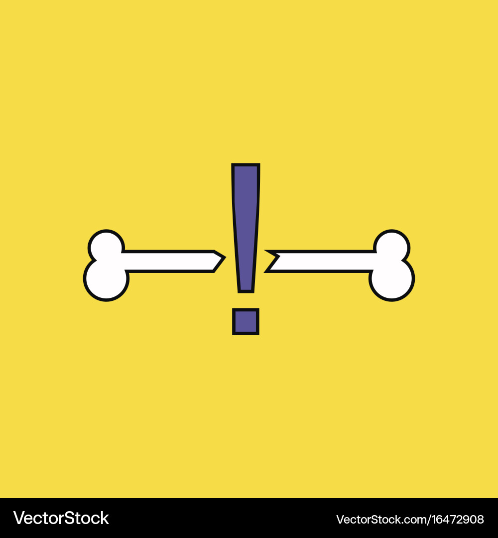 Flat icon design collection broken bone Royalty Free Vector