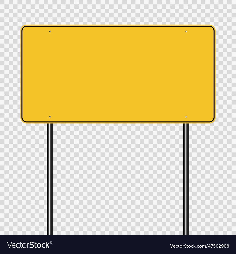 Sign road yellow on transparent background Vector Image