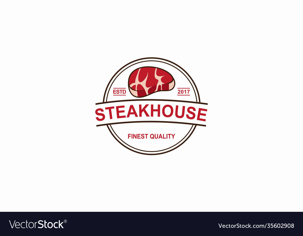 Steak Typography Labels And Grill Emblems Vector Image