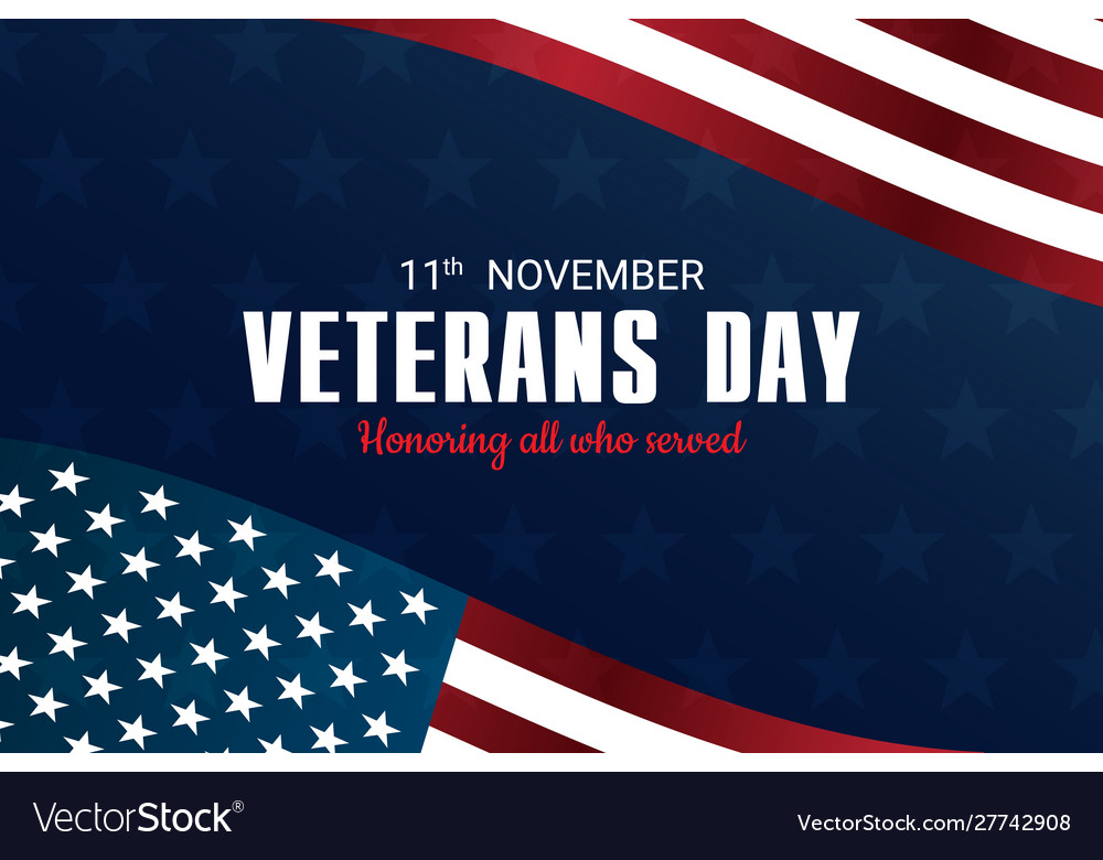 Veterans day honoring all who served november Vector Image