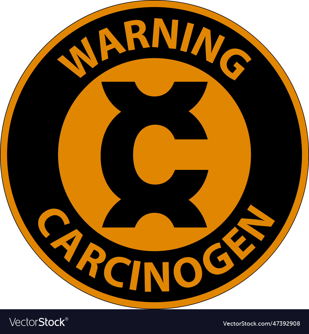 Warning select carcinogen label on white Vector Image