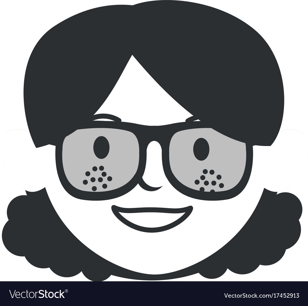 Beautiful woman head with glasses avatar character