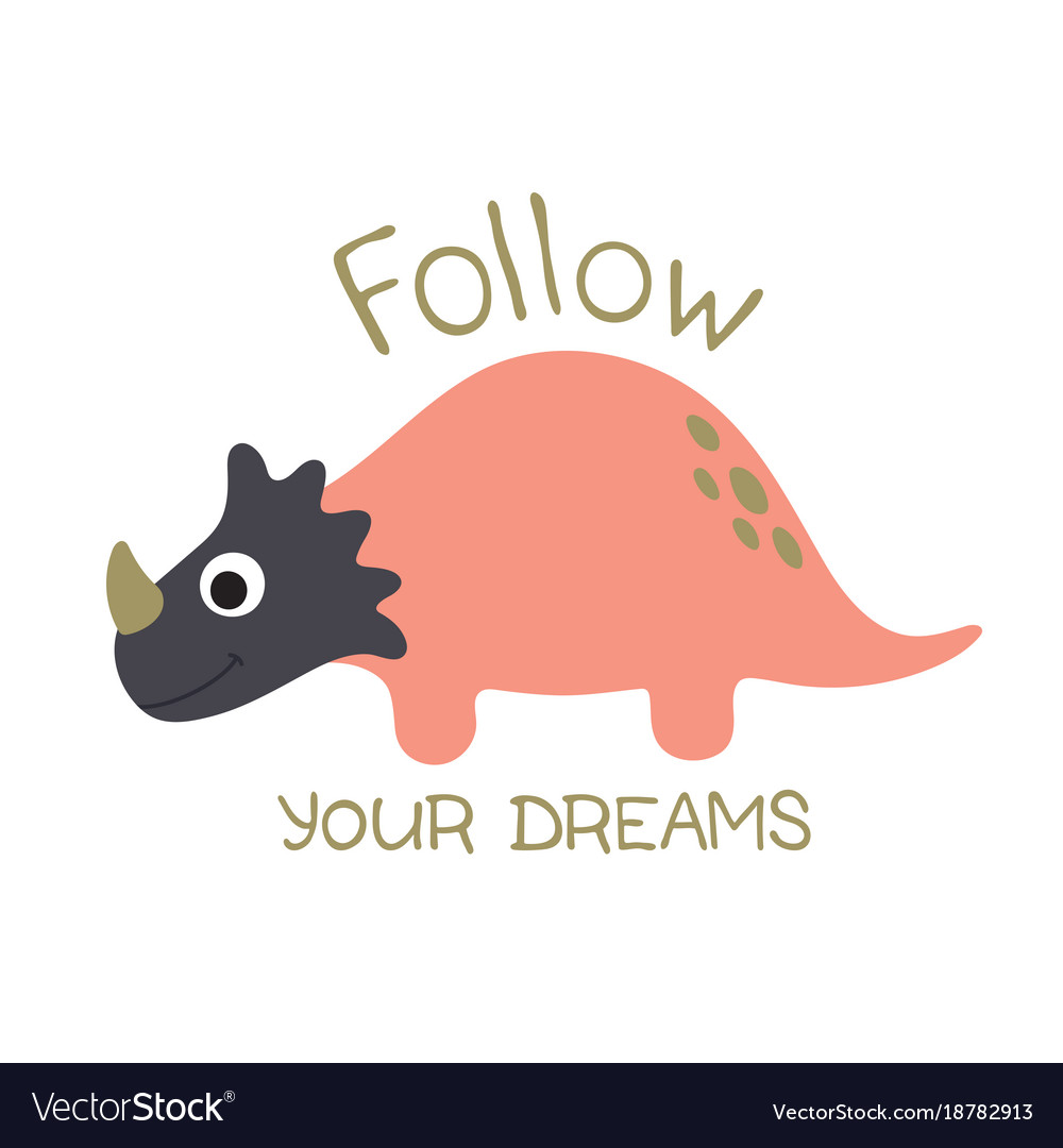 Cute dino Royalty Free Vector Image - VectorStock