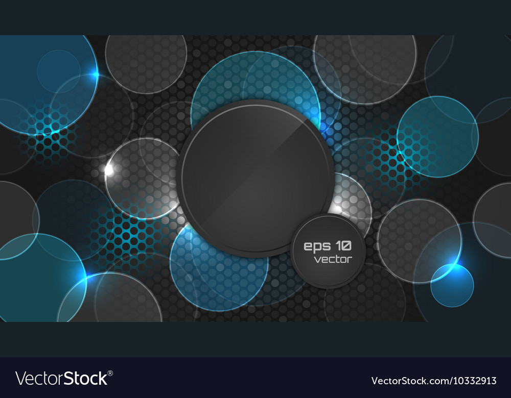 Dark abstract wallpaper with circle pattern Vector Image