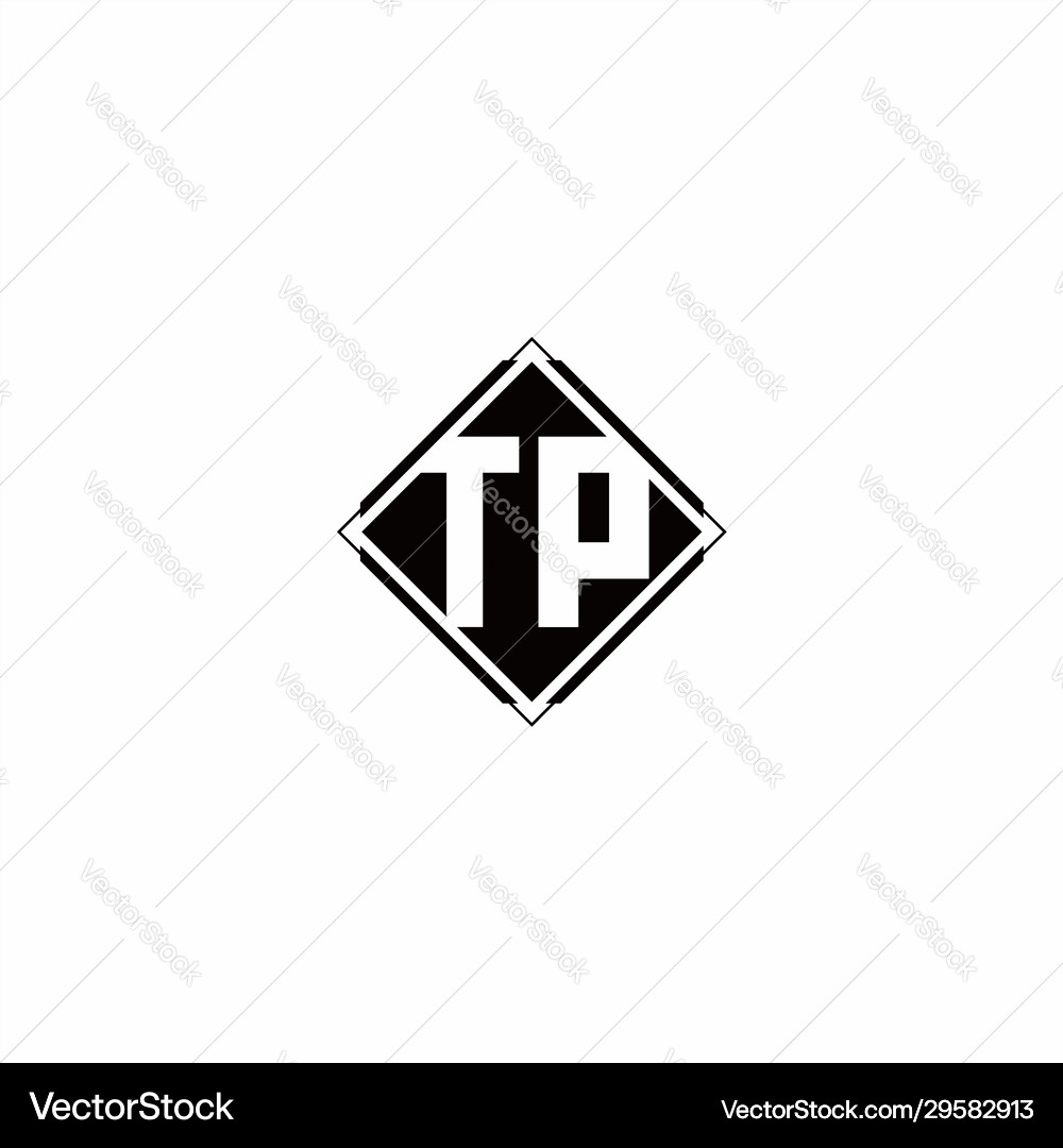 Monogram logo design with diamond square shape Vector Image