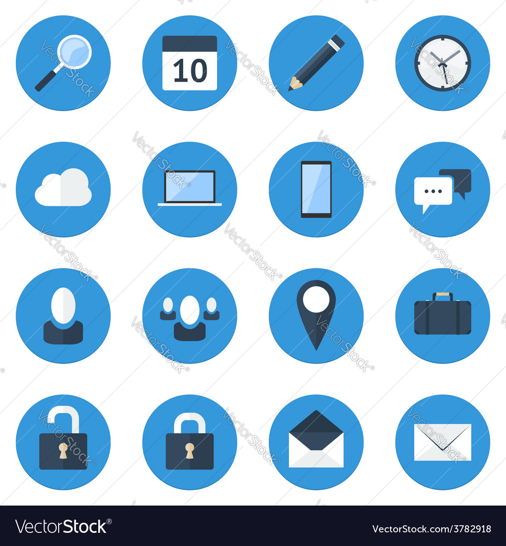 Blue web icon set Royalty Free Vector Image - VectorStock