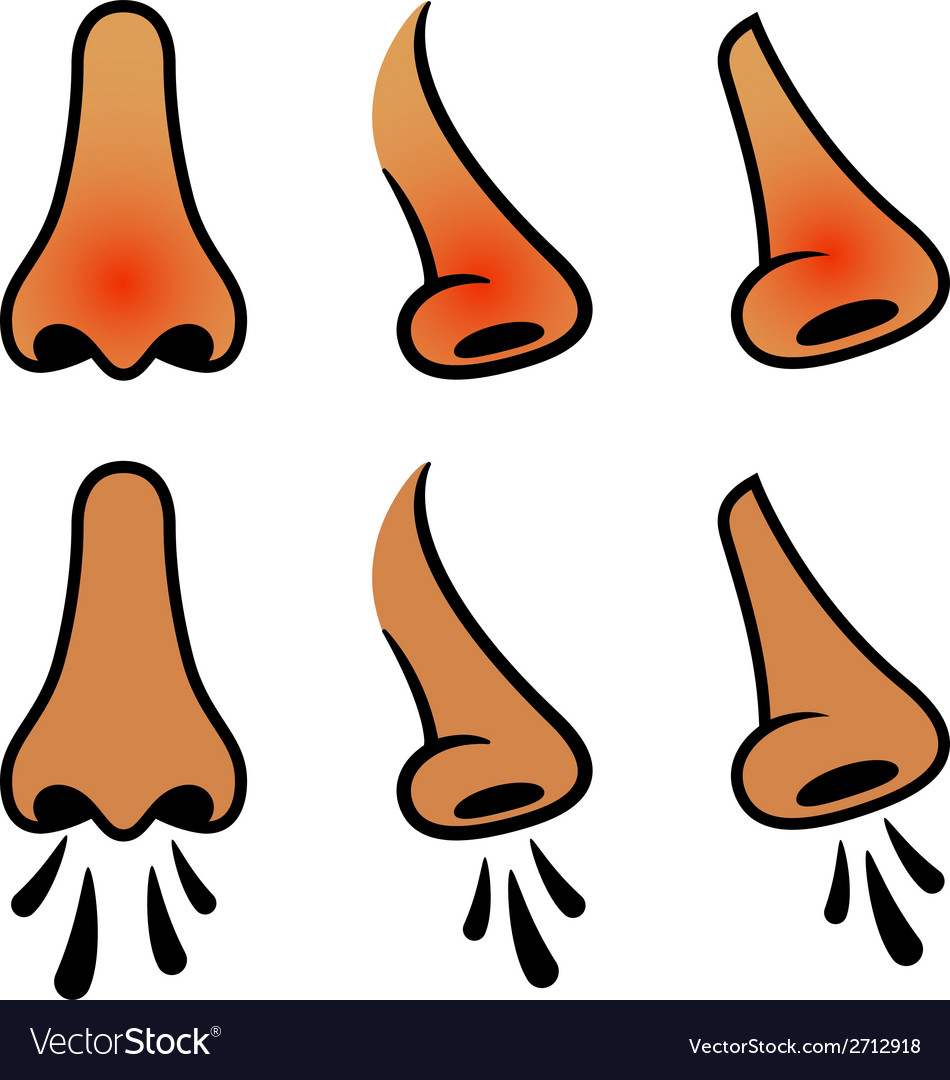 Human nose sneeze cold icons